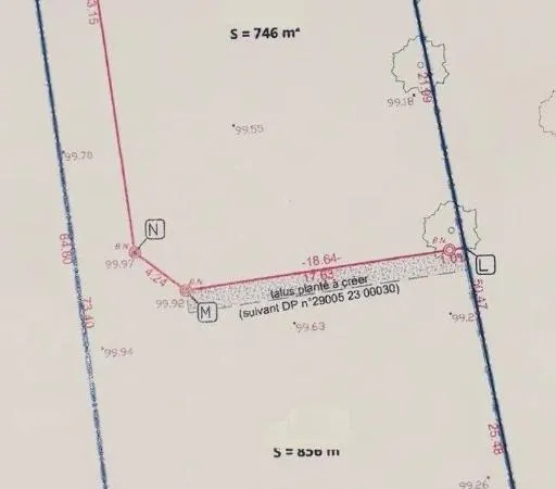 Terrain 856 m² 