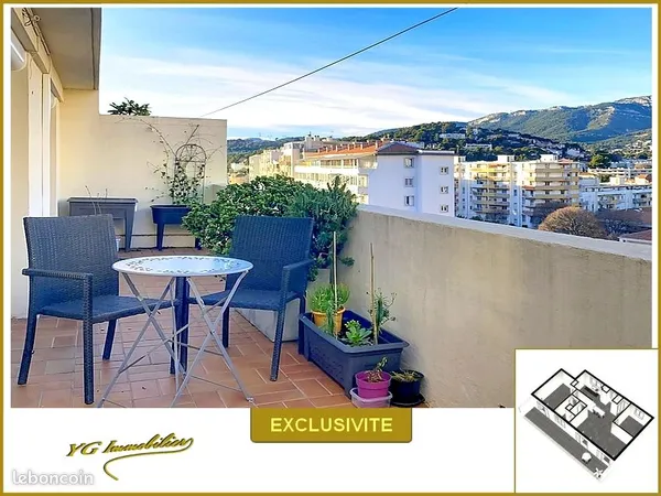 TOULON Magnifique T4 69m² à Bon Rencontre dernier étage 
