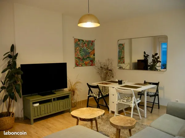 Grand T2 meublé 56 m² - Gare & hyper-centre - Refait à neuf 