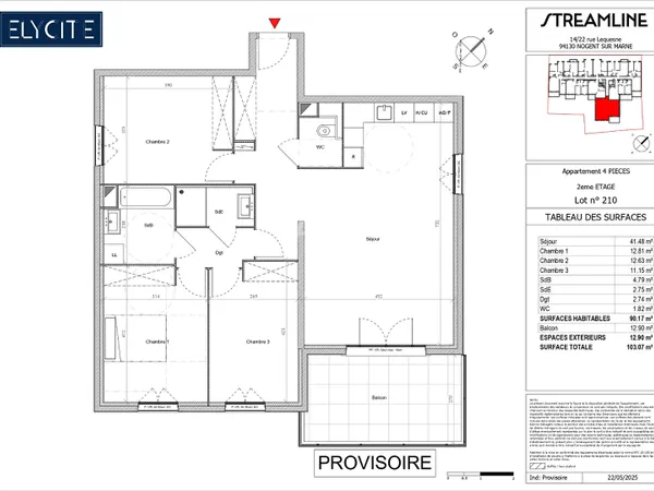 Appartement 4 pièces 90 m² 