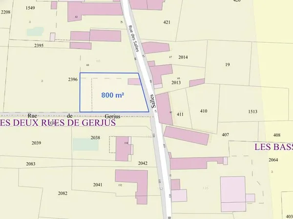 Terrain 800 m² 