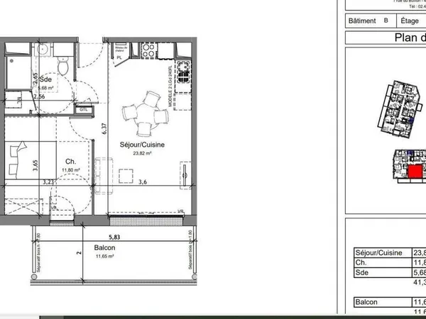 Appartement 2 pièces 41 m² 