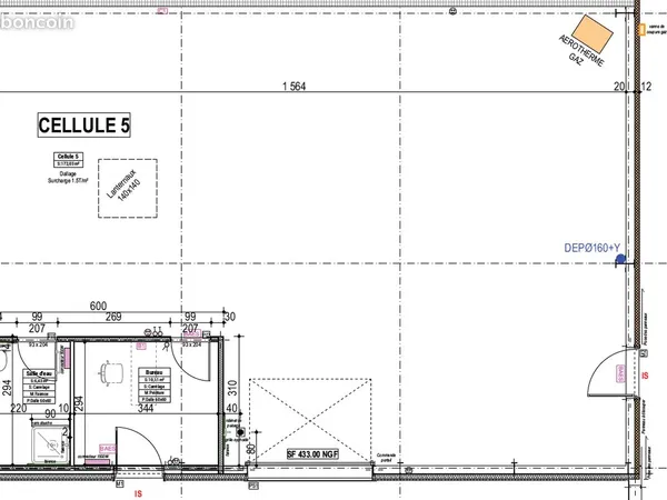 Cellule artisanale - 172 m² - 774 HT 