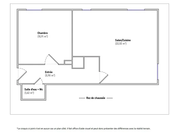 LOCATION Oullins - Appartement 2 pièces rénové avec cachet - 41,03m² 