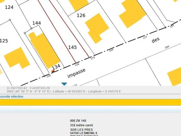 Terrain 332 m² Lesménils 