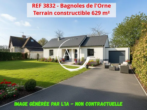 Bagnoles de l'Orne - Terrain constructible 629 m² à viabiliser 