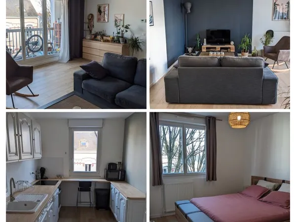 T2 meublé 55 m² - Balcon & parking - Centre ville - Angers 