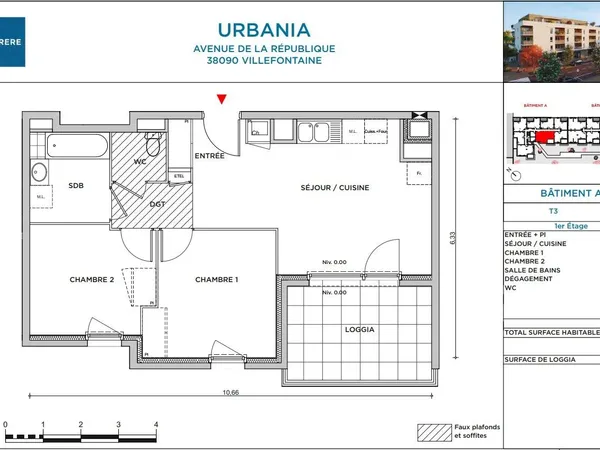 Appartement 3 pièces 52 m² 
