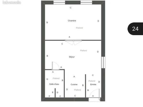 Apparemment 2 pièces 30m2 