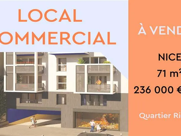 Local commercial de 71 m2 située quartier St Roch à Nice 