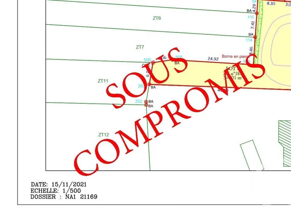 Terrain 601 m² 