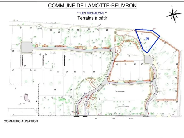 TERRAIN CONSTRUCTIBLE DANS LOTISSEMENT À LAMOTTE BEUVRON 