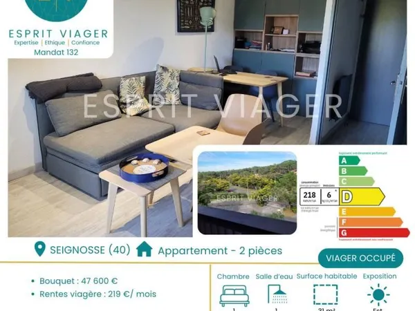 Appartement en Viager 2 pièces 31 m² 