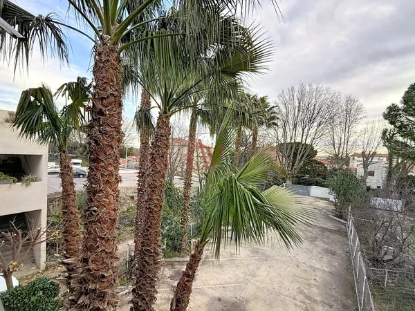 Perpignan,T2 avec vue dégagée face au Parc Mailol, 2 places 