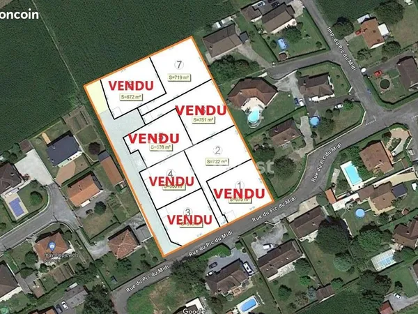 Terrain 722 m² Boeil-Bezing 
