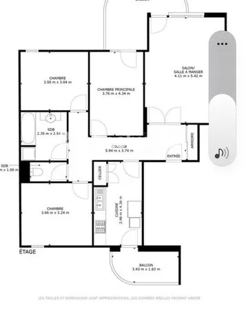 Appartement clarteux avec 2 balcons 