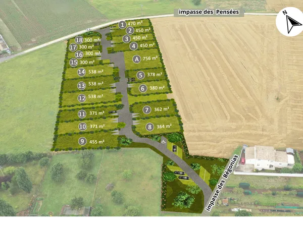 Terrain en lotissement 371 m² 