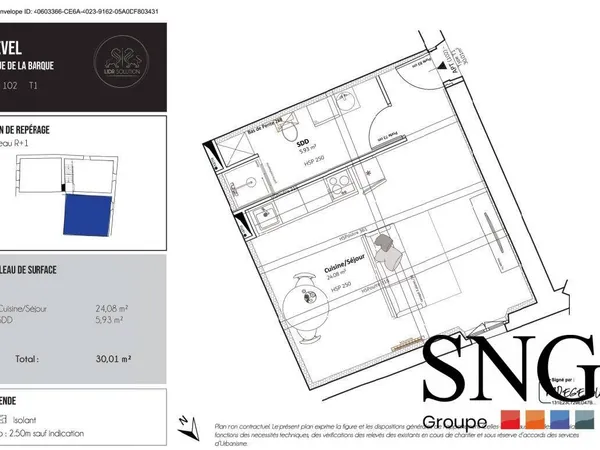 Appartement 1 pièce 30 m² 