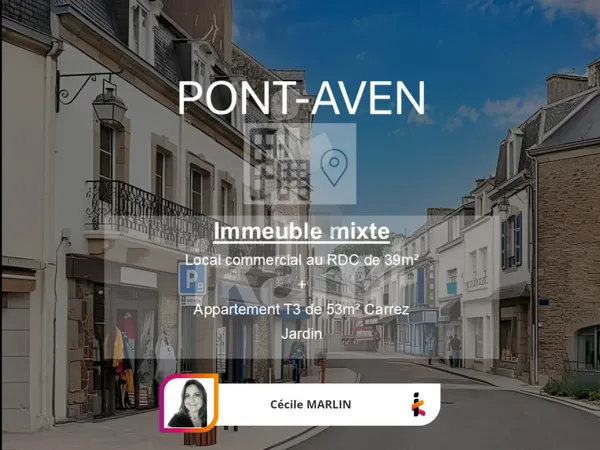 Immeuble Mixte 91 m2 Centre-ville de Pont-Aven - Local comme 