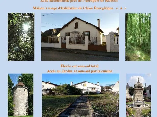 PRÈS DE L'AÉROPORT DE ROISSY EN ZONE RÉSIDENTIELLE 