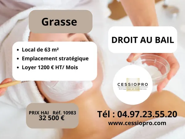 DROIT AU BAIL BOUTIQUE 63 m2 GRASSE CENTRE VILLE 