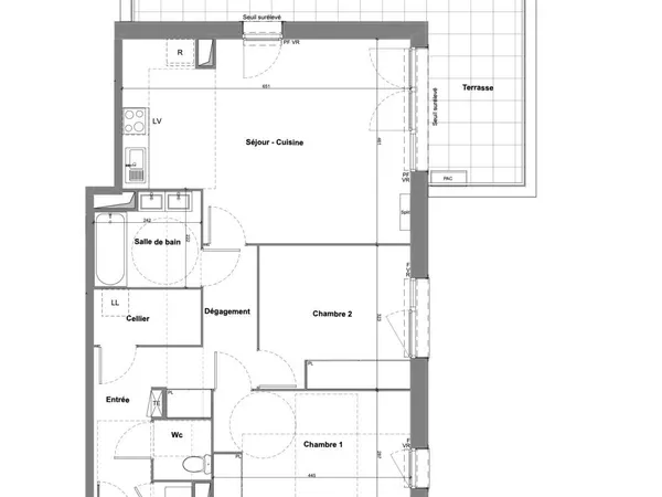 Appartement 3 pièces 72 m² 