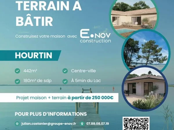 Terrain 442 m² Hourtin 