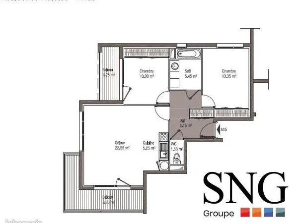 Appartement 3 pièces 67 m² 