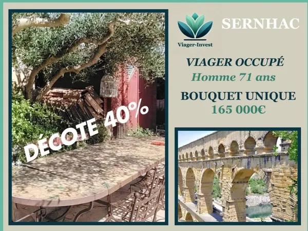 Villa en viager occupé à Sernhac 