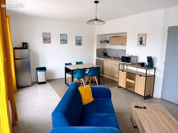 T3 meublé, location au mois renouvelable 
