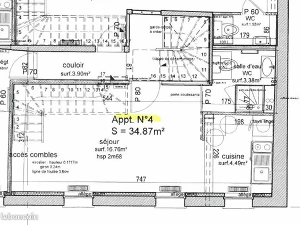 Appartement duplex 32 m² 