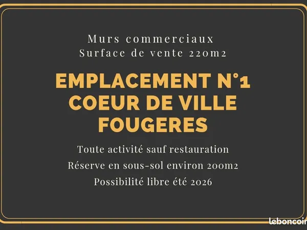 Murs commerciaux 220m2 