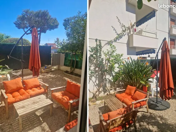 3 pièces + bureau/dressing avec jardin au calme Le Cannet 