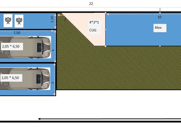 Emplacement d'hivernage pour camping-car, caravane, bateau 