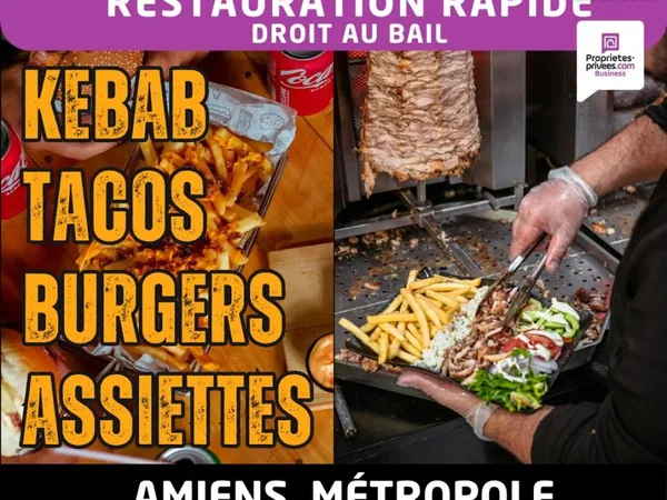 Local snack, restauration rapide 50 m² 