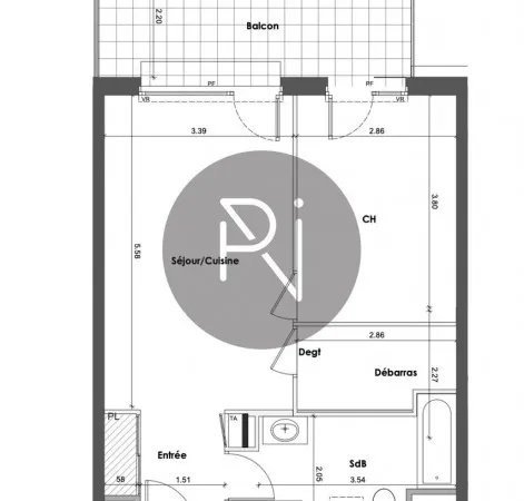 Appartement 2 pièces 45 m² 