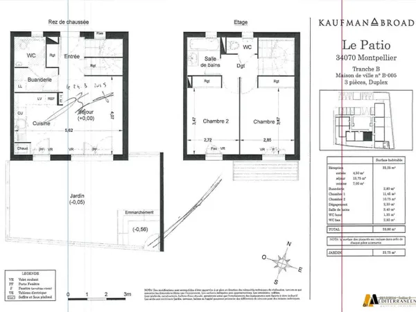Maison 3 pièces 59 m² 