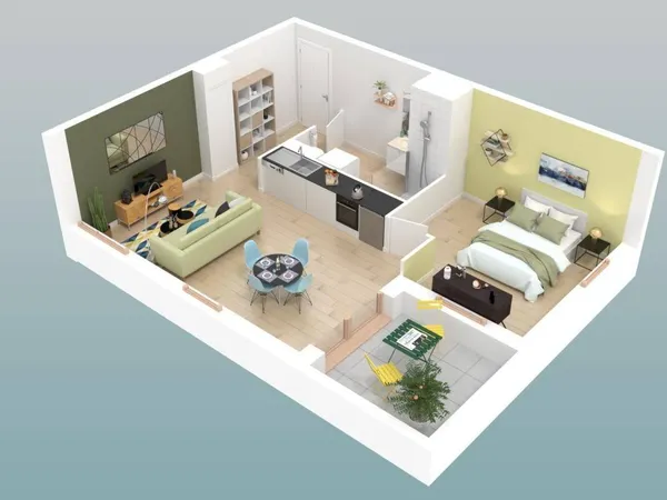 Appartement 2 pièces 41 m² 