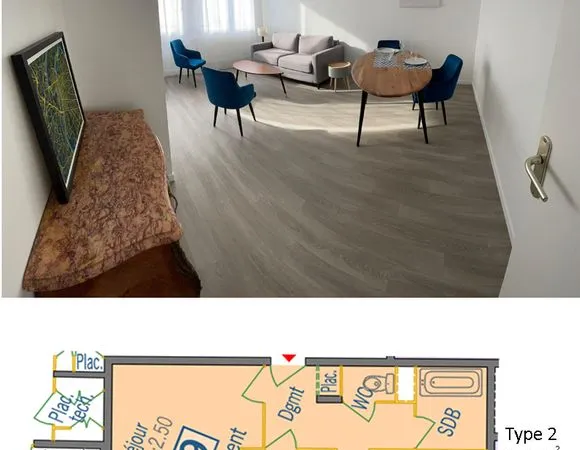 T2 Meuble St Michel 69007 