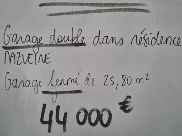Garage double a vendre 
