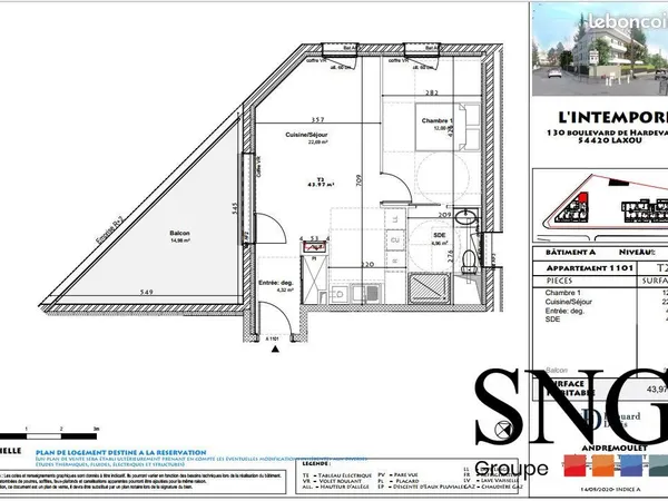 Appartement 2 pièces 44 m² 