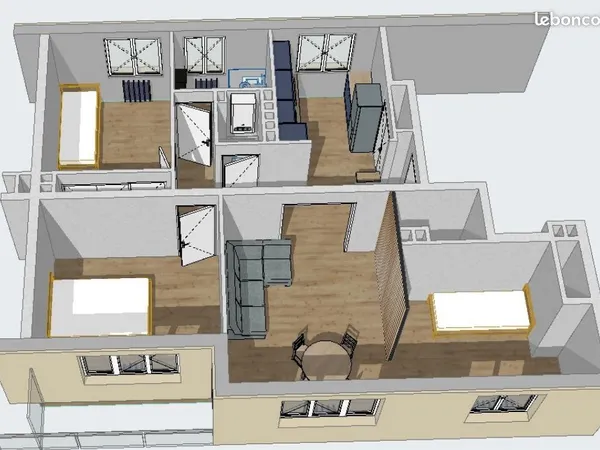 Superbe T4 de 63 m² entièrement rénové + Balcon exposé Ouest + Garage fermé + Cave + Parking 