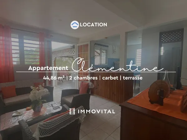 A louer à Baillif : Bel appartement T3 meublé avec terrasse 