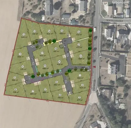 Terrain 432 m² 