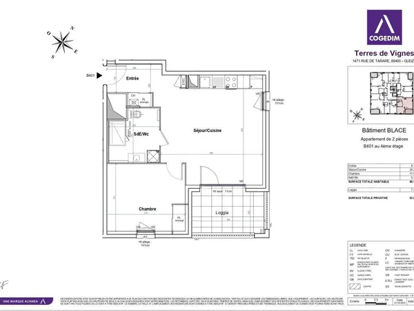 Appartement 2 pièces 46 m² 