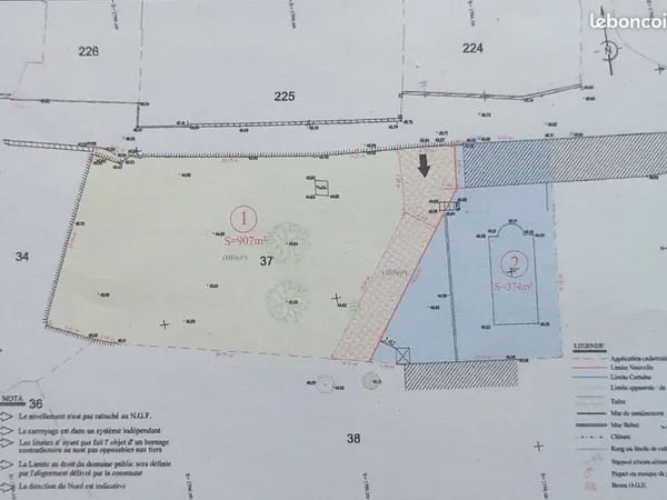 Terrain 907 m² Aigues-Vives 