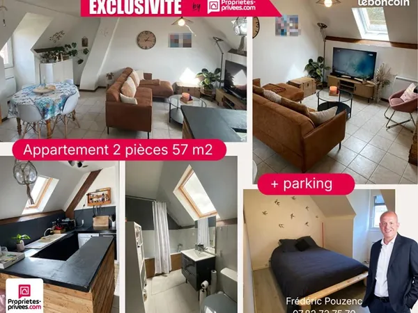 Appartement 2 pièces 57 m² 