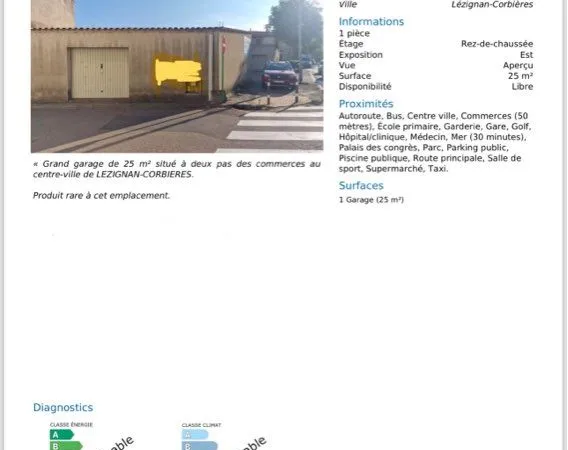 Garage à la vente 