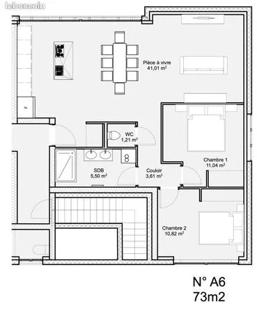 Appartement 3 pièces 73 m² 