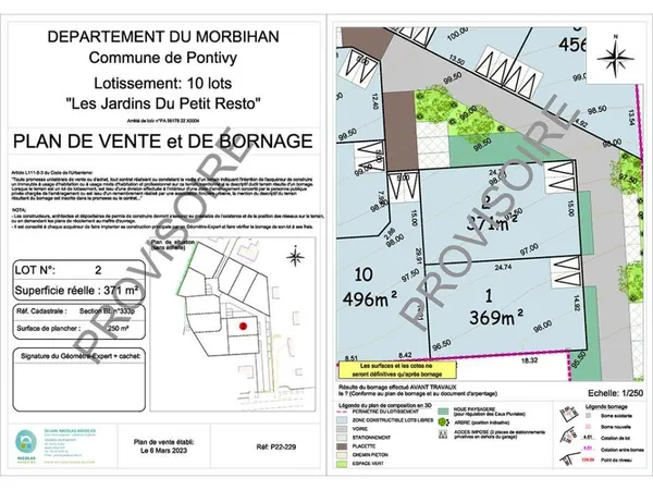 Terrain 371 m² Pontivy 
